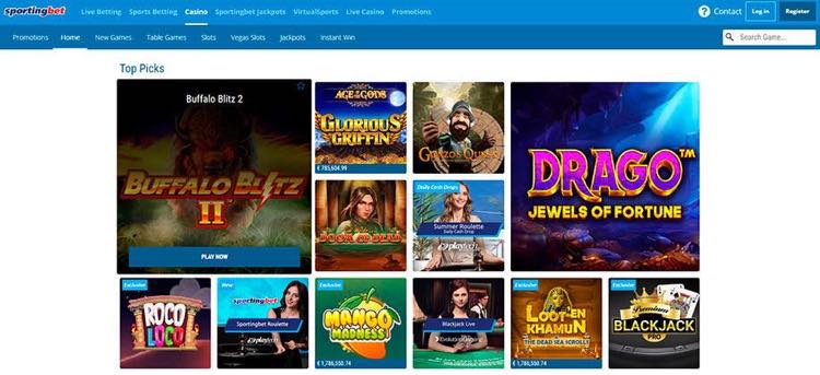 Sportingbet-Casino-homepage