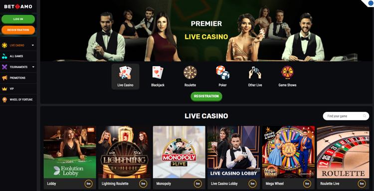 Betamo live casino