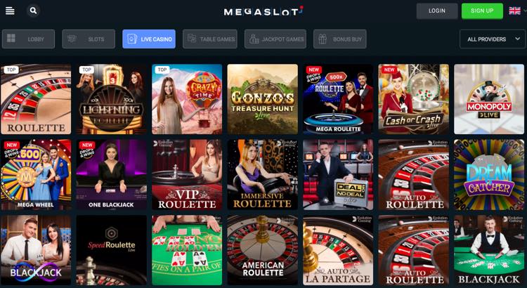 Mega Slot live casino